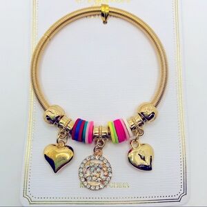 Bracelet Crystal Iridescent forever love in gold tone wire